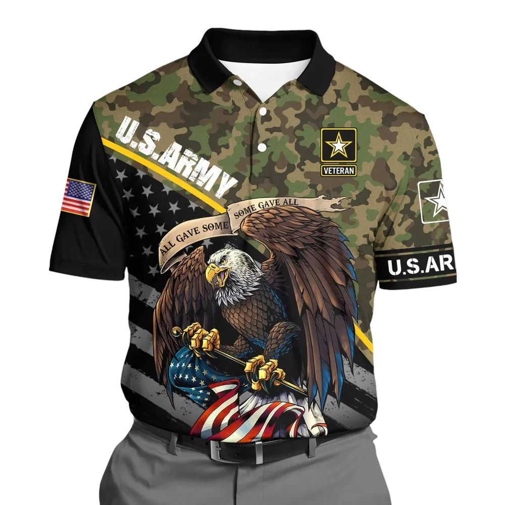 U.S. Army Short Polo Shirts Honoring All Who Served Remember Honor Respect Veteran Day PLK1700