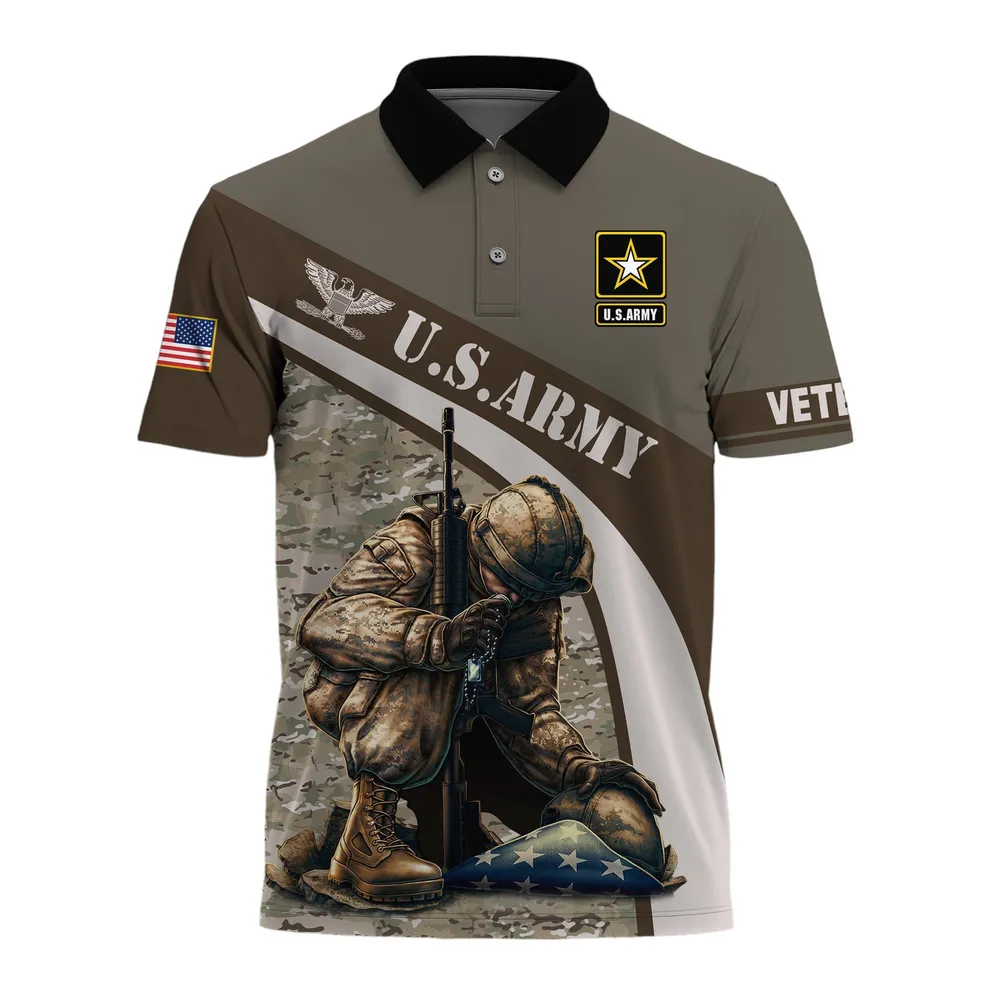 U.S. Army Short Polo Shirts Honoring All Who Served Remember Honor Respect Veteran Day PLK1703