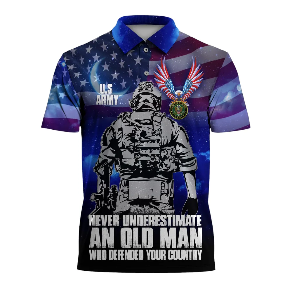 U.S. Army Short Polo Shirts Honoring All Who Served Remember Honor Respect Veteran Day PLK1704