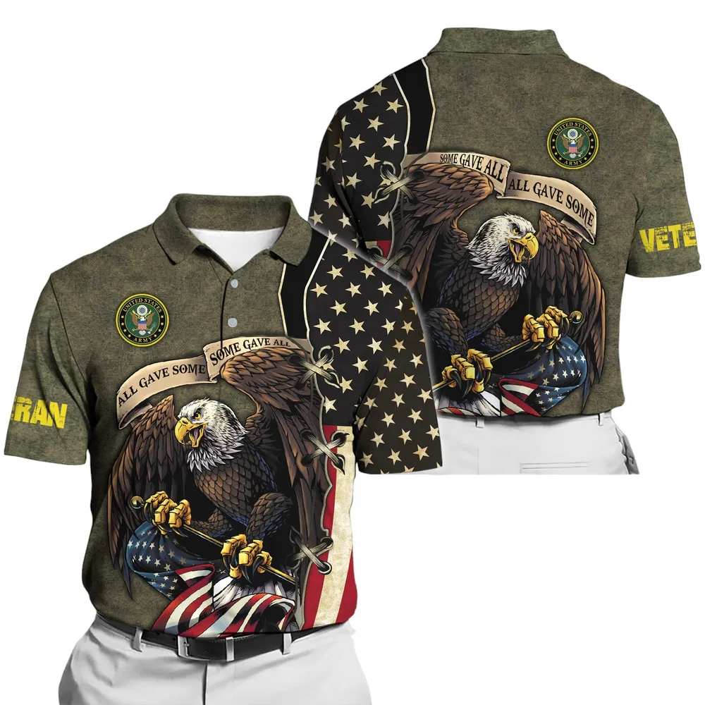 U.S. Army Short Polo Shirts Honoring All Who Served Remember Honor Respect Veteran Day PLK1706