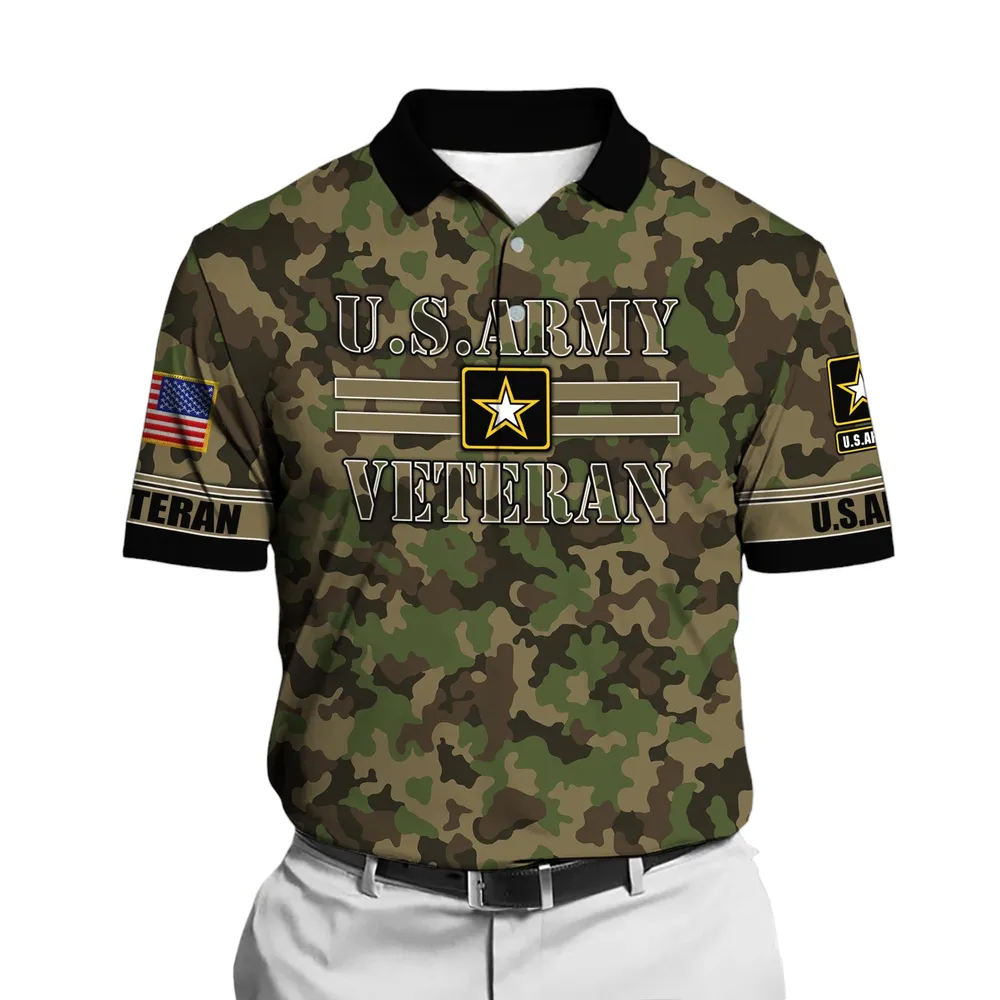U.S. Army Short Polo Shirts Honoring All Who Served Remember Honor Respect Veteran Day PLK1709