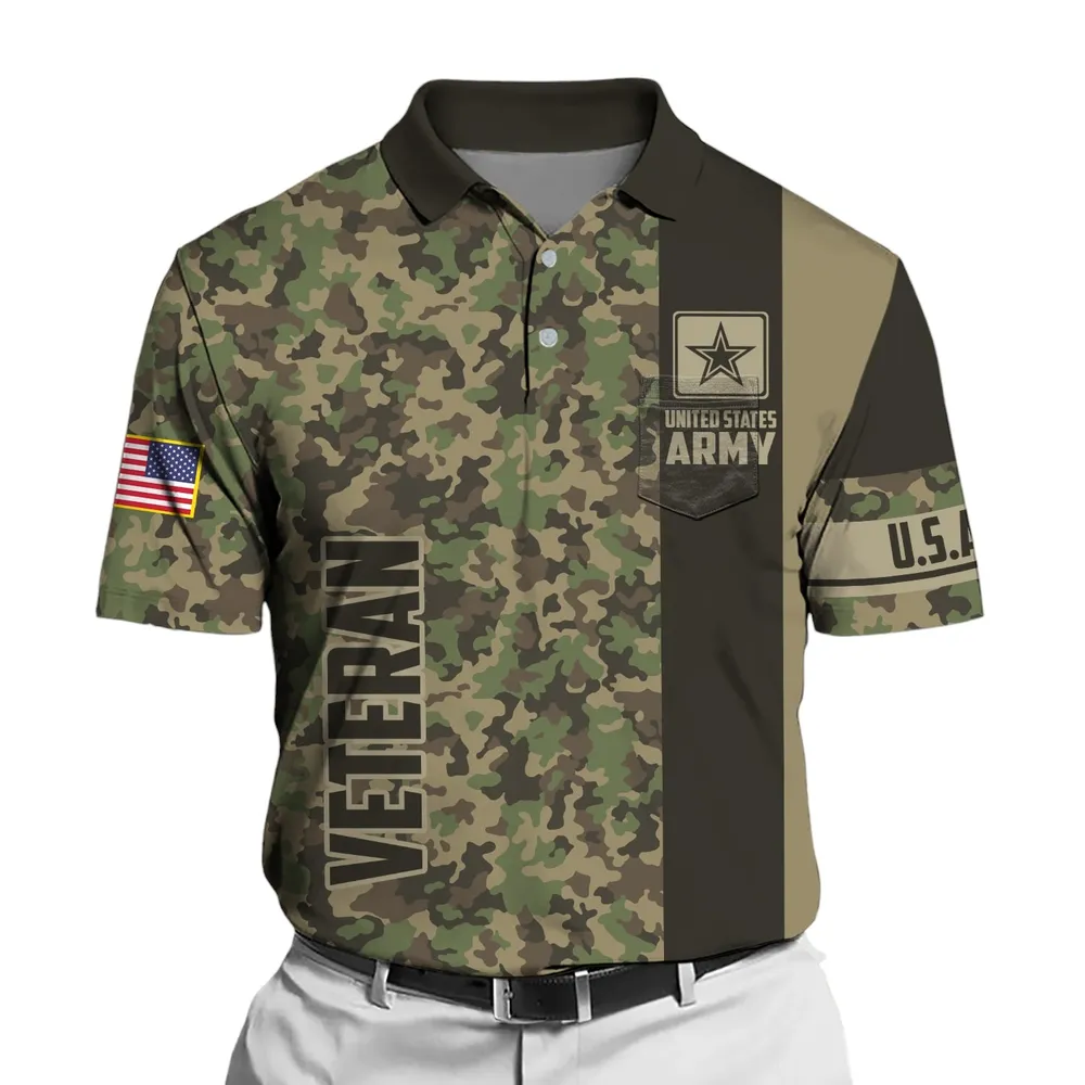 U.S. Army Short Polo Shirts Honoring All Who Served Remember Honor Respect Veteran Day PLK1710