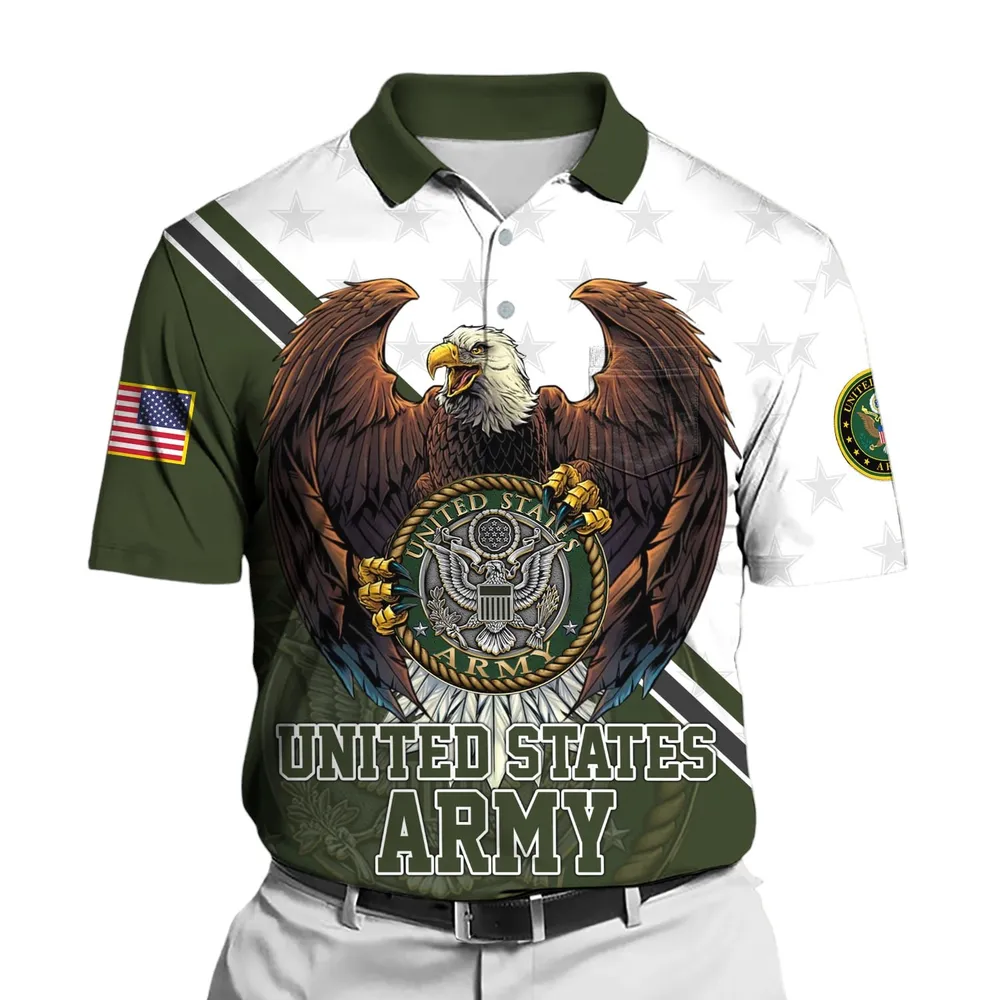 U.S. Army Short Polo Shirts Honoring All Who Served Remember Honor Respect Veteran Day PLK1714