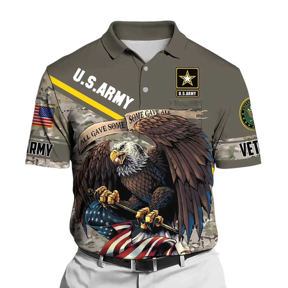 U.S. Army Short Polo Shirts Honoring All Who Served Remember Honor Respect Veteran Day PLK1716