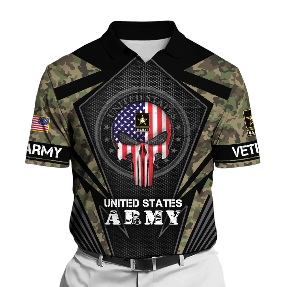 U.S. Army Short Polo Shirts Honoring All Who Served Remember Honor Respect Veteran Day PLK1723