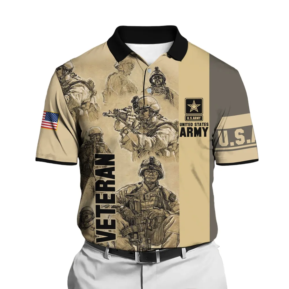 U.S. Army Short Polo Shirts Honoring All Who Served U.S. Veterans Veteran Day PLK1673