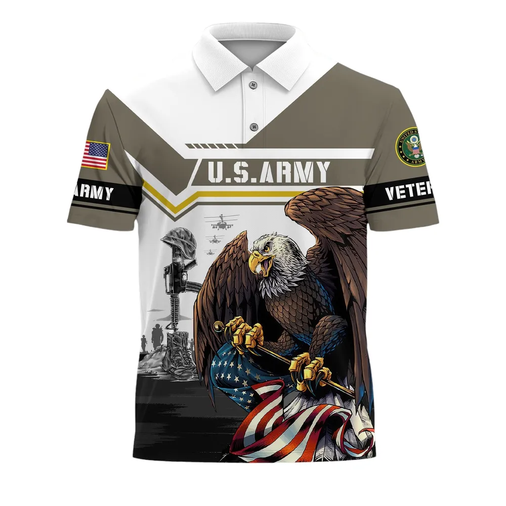 U.S. Army Short Polo Shirts Honoring All Who Served U.S. Veterans Veteran Day PLK1674