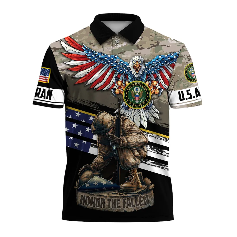 U.S. Army Short Polo Shirts Honoring All Who Served U.S. Veterans Veteran Day PLK1676