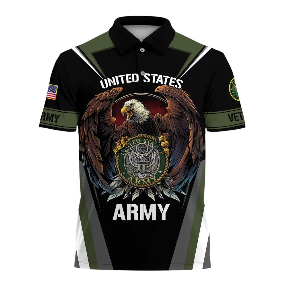 U.S. Army Short Polo Shirts Honoring All Who Served U.S. Veterans Veteran Day PLK1679