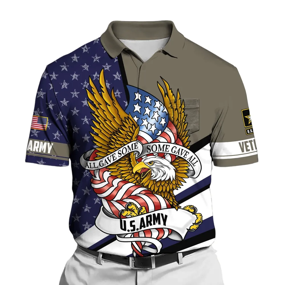 U.S. Army Short Polo Shirts Honoring All Who Served U.S. Veterans Veteran Day PLK1682
