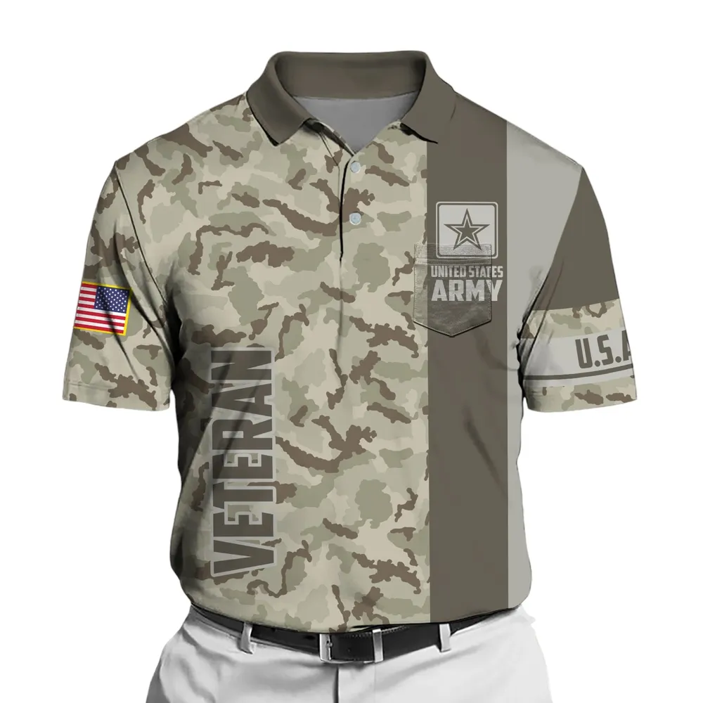 U.S. Army Short Polo Shirts Honoring All Who Served U.S. Veterans Veteran Day PLK1686