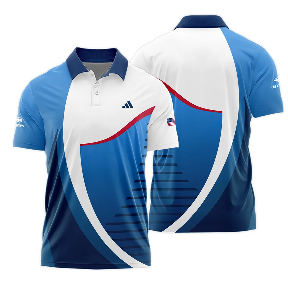 US Open Tennis Champions Adidas Dark Blue Red White Polo Shirt Style Classic Polo Shirt For Men PLK1615