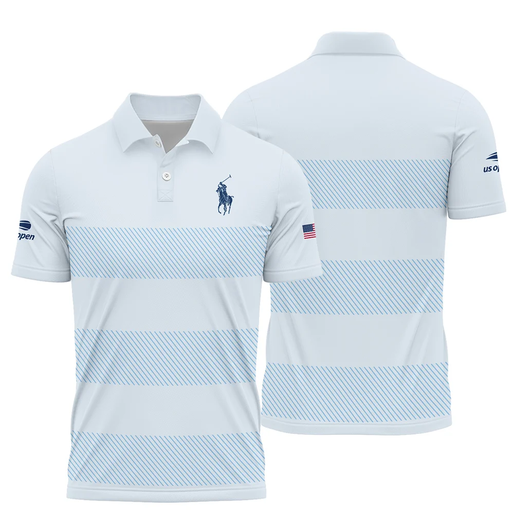 US Open Tennis Light Blue Background Line Ralph Lauren Polo Shirt Style Classic PLK1059