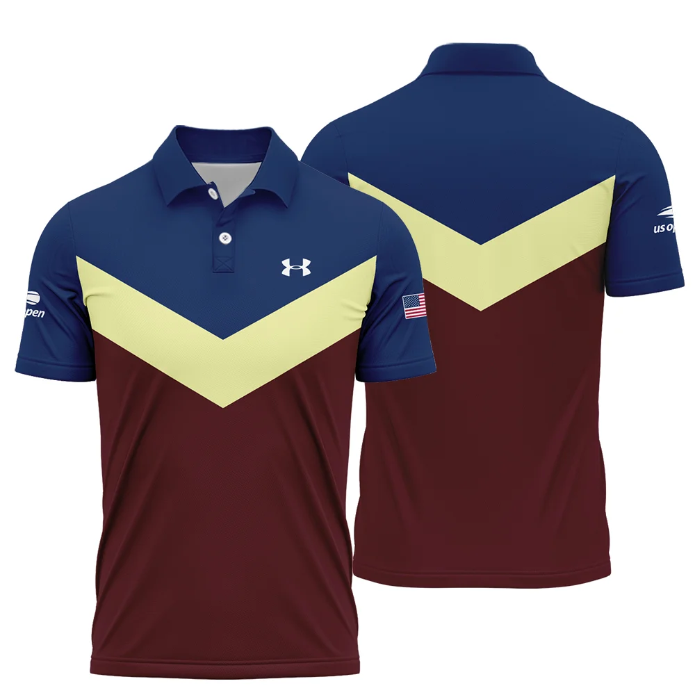 Under Armour US Open Tennis Blue Red Yellow Background Polo Shirt Style Classic PLK1003