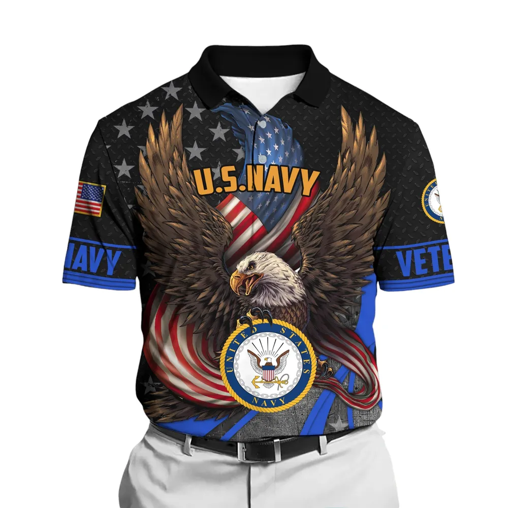 United States Navy Short Polo Shirts American Veterans Honoring All Who Served Shirt PLK1609