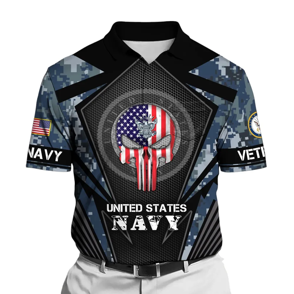 United States Navy Short Polo Shirts American Veterans Honoring All Who Served Shirt PLK1612