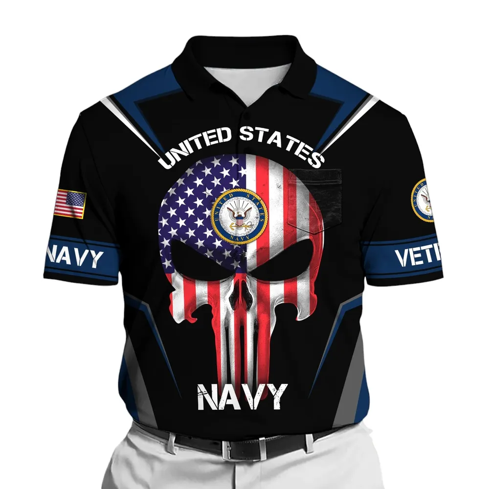 United States Navy Short Polo Shirts American Veterans Honoring All Who Served Shirt PLK1613