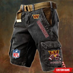 Washington Commanders NFL Football Custom Name Pocket Print Cargo Shorts V2 Perfect Gift For Fans MCS1261