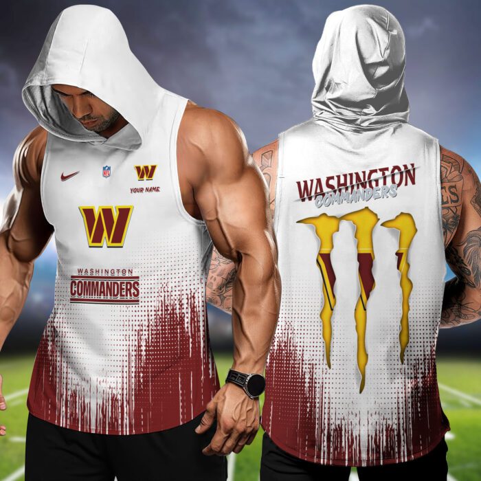 Washington Commanders NFL Hoodie Tank Top Workout Outfit WHT1190