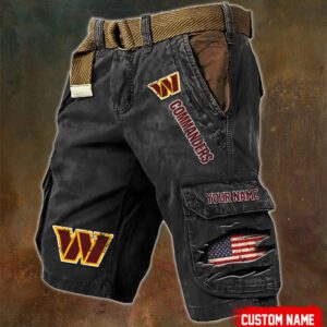 Washington Commanders NFL Vintage Pocket Print Cargo Shorts V2 MCS1229