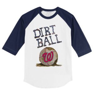 Washington Nationals Dirt Ball 3/4 Navy Blue Sleeve Raglan Shirt