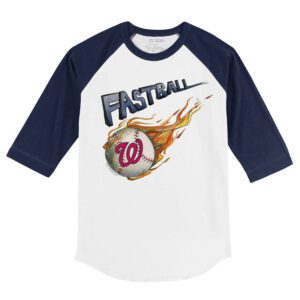 Washington Nationals Fastball 3/4 Navy Blue Sleeve Raglan Shirt