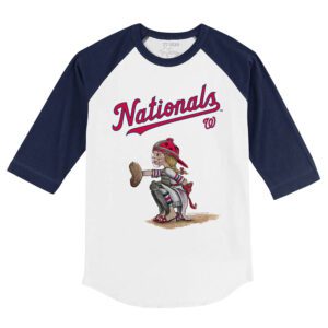 Washington Nationals Kate the Catcher 3/4 Navy Blue Sleeve Raglan Shirt