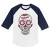 Washington Nationals Sugar Skull 3/4 Navy Blue Sleeve Raglan Shirt
