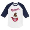 Washington Nationals Sundae Helmet 3/4 Navy Blue Sleeve Raglan Shirt