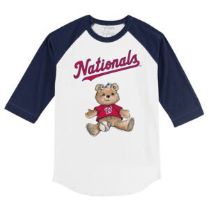 Washington Nationals Teddy 3/4 Navy Blue Sleeve Raglan Shirt