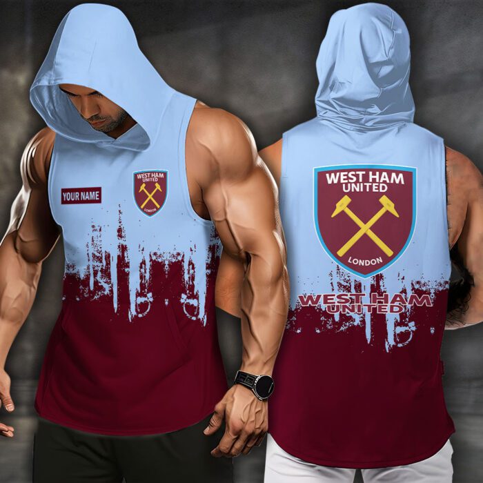 West Ham United F.C Men Workout Hoodie Tank Tops WHT1590