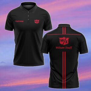 Wilson Staff Personalized Golf Polo Shirts - Red WPL1105