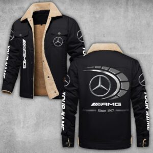 AMG Lapel Collar Fleece Cargo Jacket Winter Jacket LCJ1028