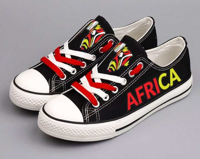 African Shoes African Map Low Top Canvas Sneakers ELT1079