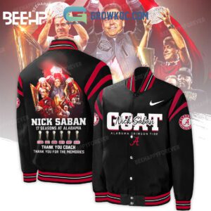 Alabama Crimson Tide Nick Saban 17 Seasons Memories Baseball Jacket GBJ1416