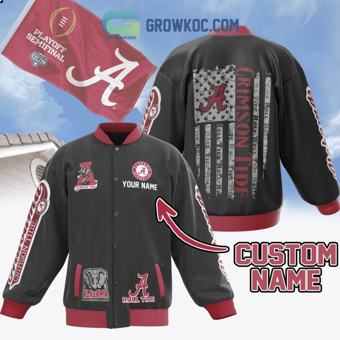 Alabama Crimson Tide Roll Tide Personalized Baseball Jacket GBJ1469