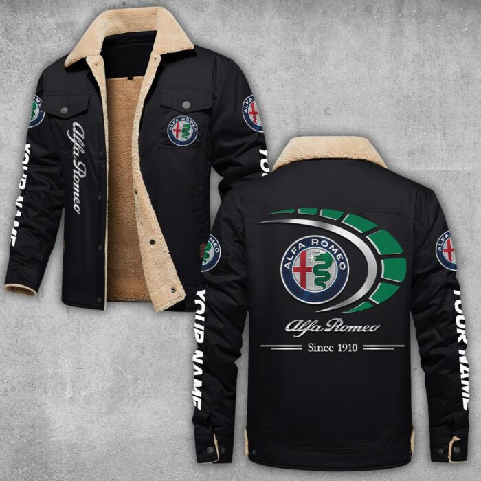 Alfa Romeo Lapel Collar Fleece Cargo Jacket Winter Jacket LCJ1081