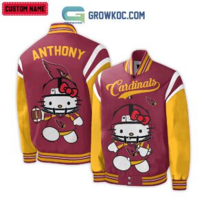 Arizona Cardinals NFL Hello Kitty Personalized Baseball Jacket GBJ1535