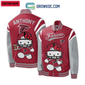 Atlanta Falcons NFL Hello Kitty Personalized Baseball Jacket GBJ1532