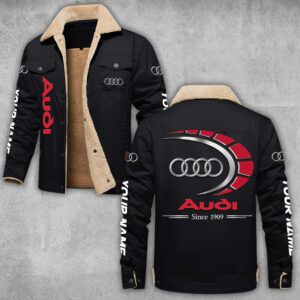 Audi Lapel Collar Fleece Cargo Jacket Winter Jacket LCJ1007