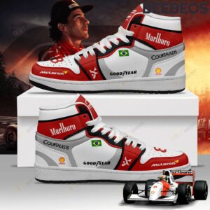 Ayrton Senna McLaren Racing Team Air Jordan 1 High Top Shoes JD1 Sneakers BJD5010