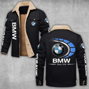 BMW Lapel Collar Fleece Cargo Jacket Winter Jacket LCJ1014