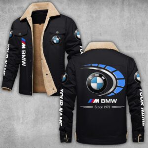 BMW M Lapel Collar Fleece Cargo Jacket Winter Jacket LCJ1008