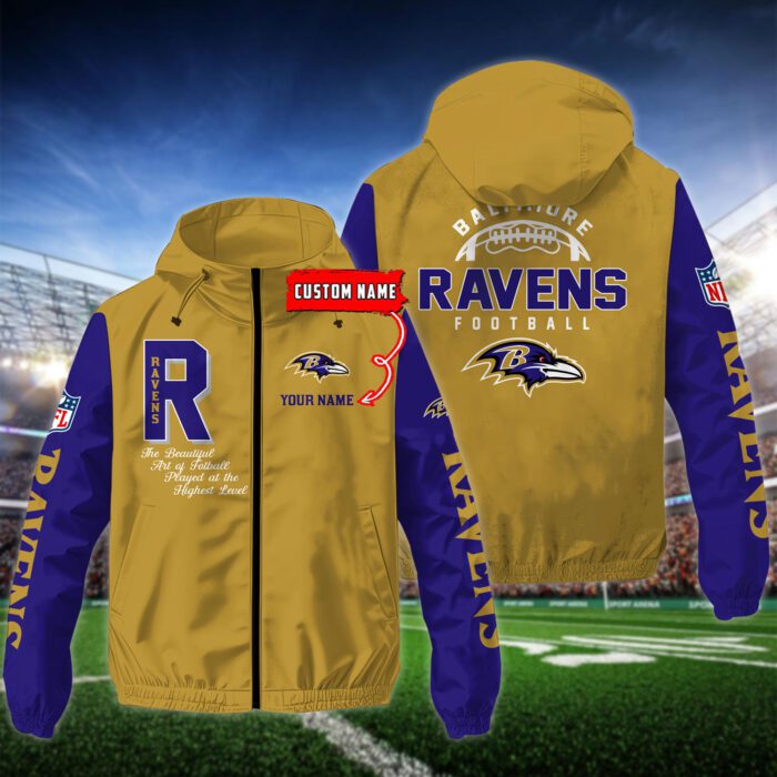 Baltimore Ravens Personalized NFL Windbreaker Outdoor Camo Jacket WWB1104