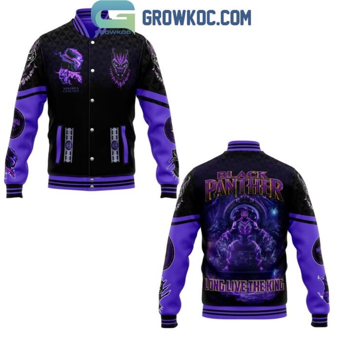 Black Panther Long Live The King Purple Black Baseball Jacket GBJ1027