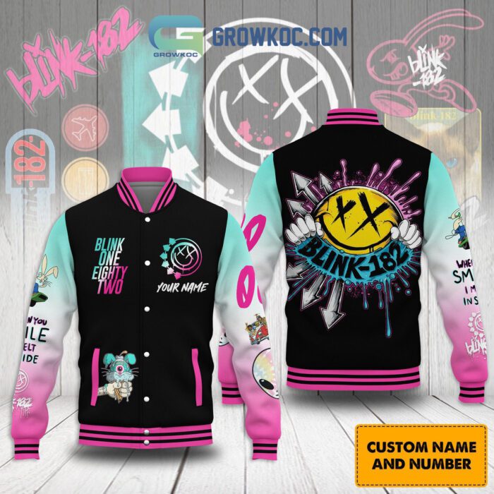 Blink 182 Blink One Eighty Two Personalized Baseball Jacket GBJ1447