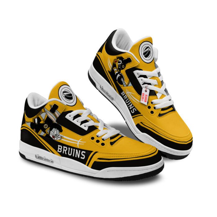 Boston Bruins Jordan 3 Sneakers Custom Shoes WJD3199