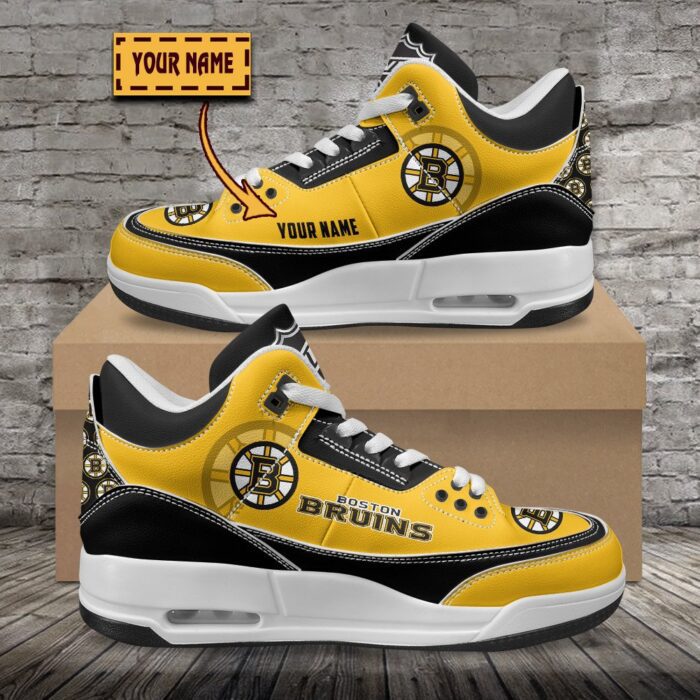 Boston Bruins NHL Personalized Jordan 3 Sneakers JD3 Shoes For Fans WJD3002