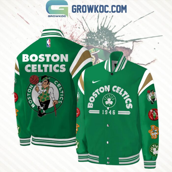 Boston Celtics Loves Basketball Team Est 1946 Baseball Jacket GBJ1041