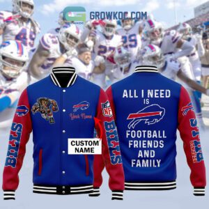 Buffalo Bills All I Need Is Football Friends And Family Personalized Baseball Jacket GBJ1549